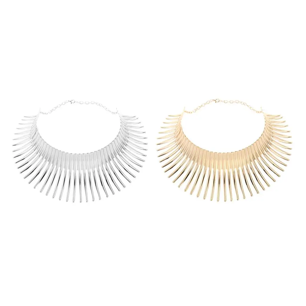 Metal Choker Necklace African Style Canine Fringe Elegant Neck Accessory for Graduation Birthday Daily Wear