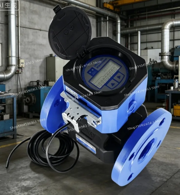 Battery Powered DN100 Ultrasonic Flow Meter IP68 Flange Digital Water Meter with Pulse Output