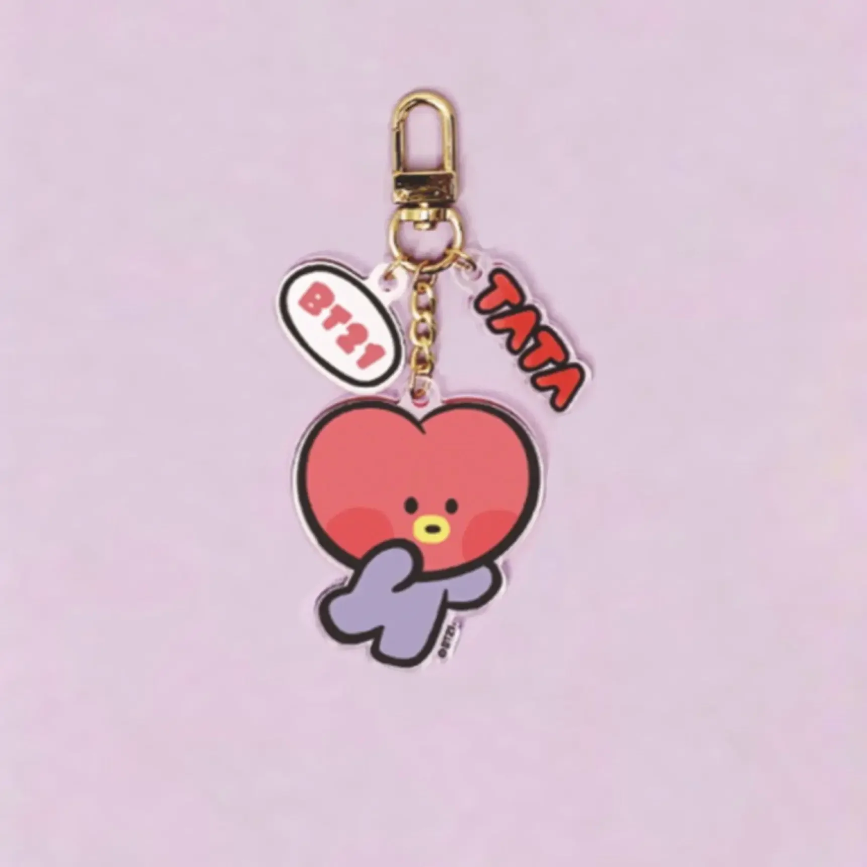 BT21 Cute Pendant Cartoon Transparent Double Sided Acrylic Bag Accessories Keychain Good Looks Best Friend Couple Small Gift