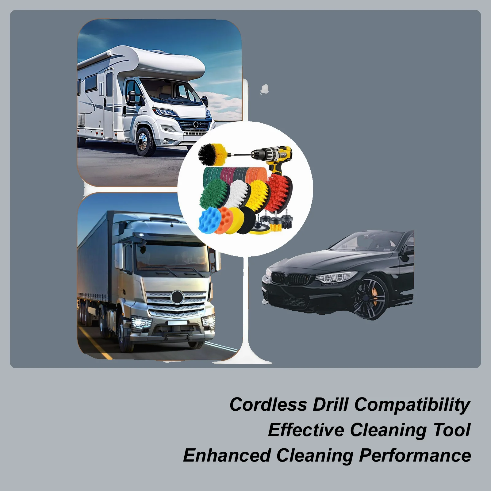 

Набор щеток для чистки автомобиля, 30 шт., уход за автомобилем, полировальная губка, набор насадок для дрели, набор насадок для грузовика, автомобиля, внедорожника, седана