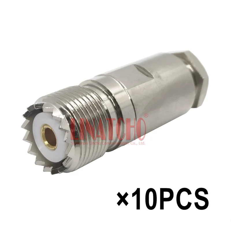 10pcs RG142 RG141 LMR195 RG58U Coaxial Cable Copper Twist Clamp SO239 UHF Female RF Connector