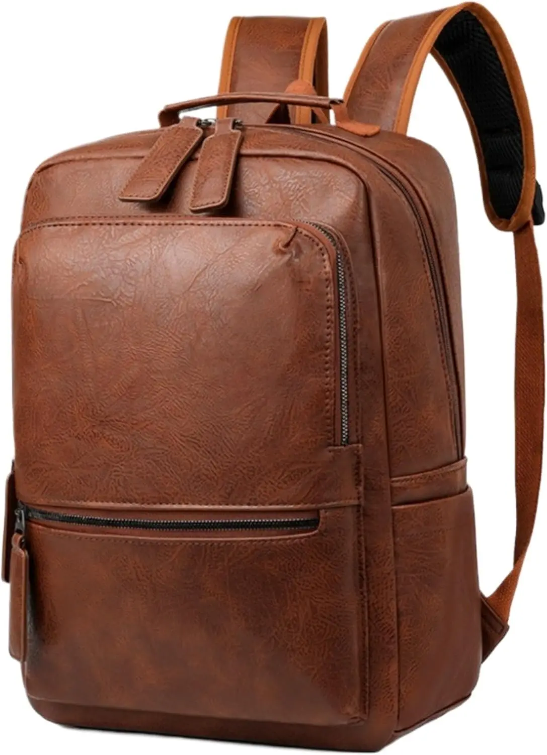 Унисекс, сумка для ноутбука из искусственной кожи, рабочая деловая сумка, походный рюкзак, сумка для отдыха, университетская школьная сумка (большая, коричневая 2)