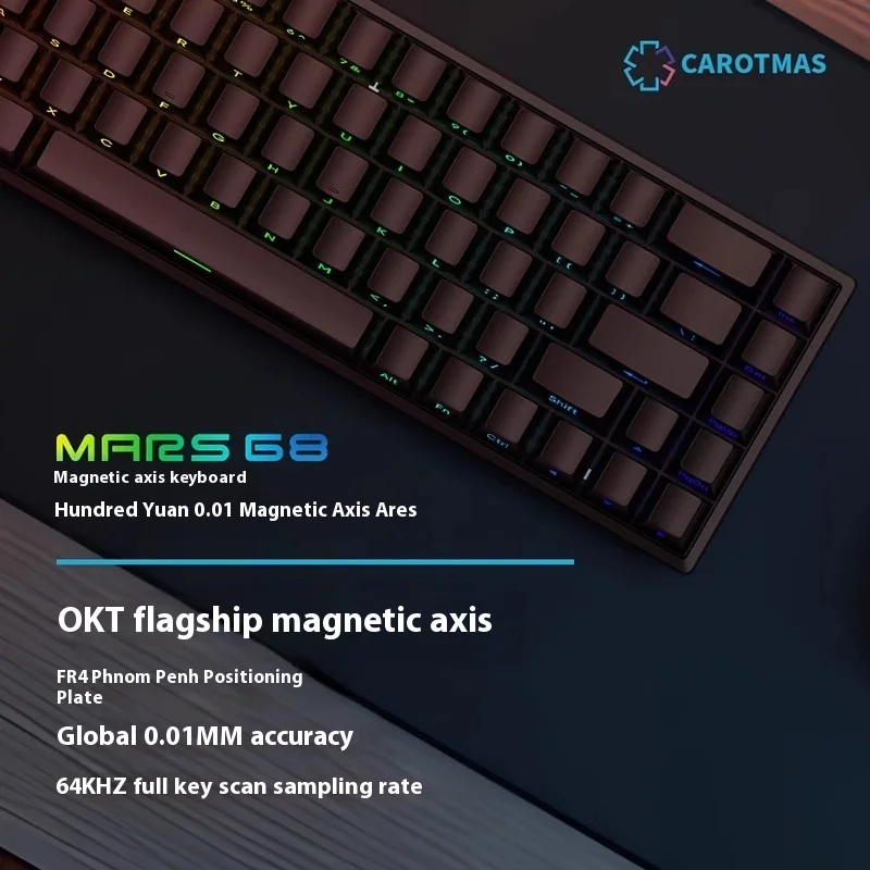 MARS68PRO Mechanical Wireless Keyboard Magnetic Switch Hotswap Rgb E-Sports Customize Keyboard For Accessories Office Gaming