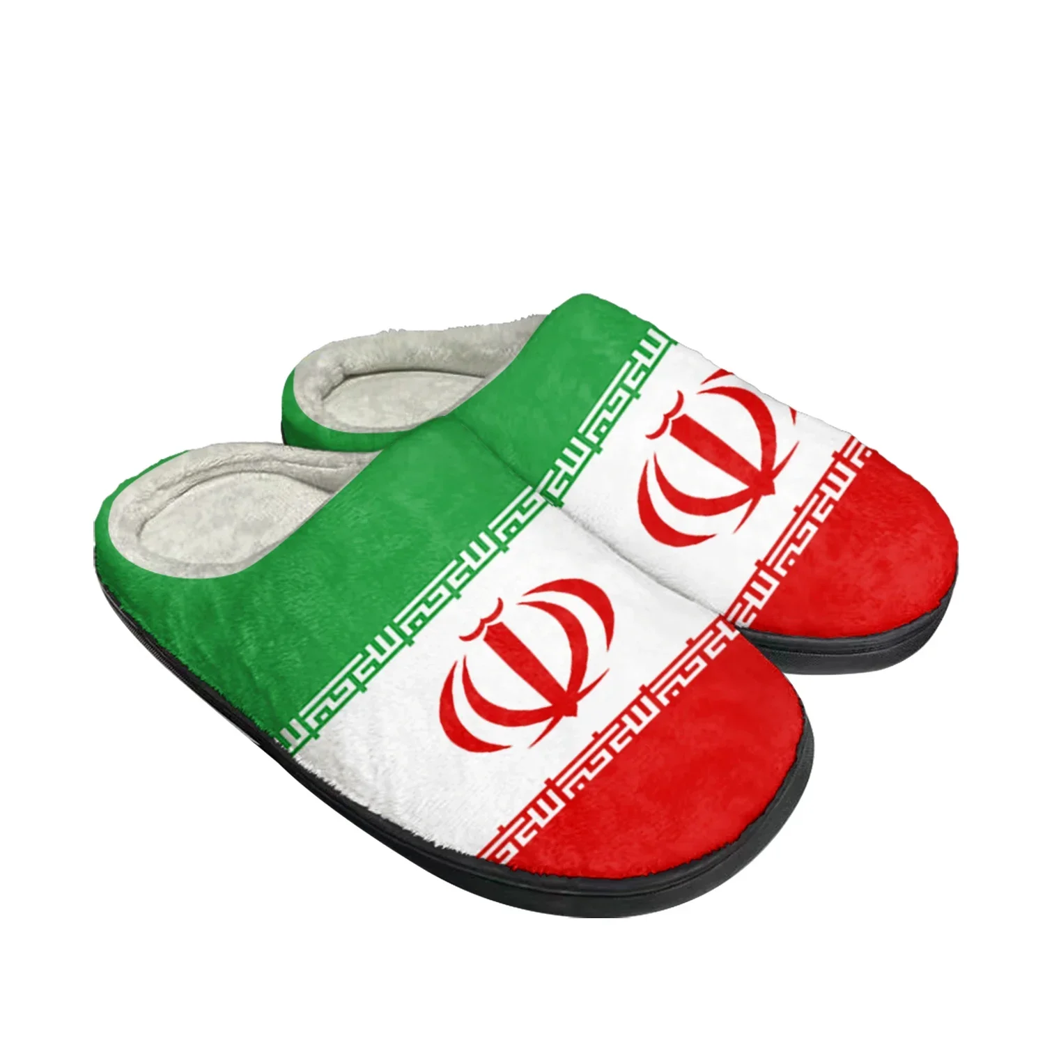 

Iranian Flag Home Cotton Custom Slippers Mens Womens Sandals Iran Plush Bedroom Fashion Casual Keep Warm Shoes Thermal Slipper