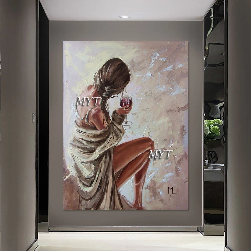 

Акриловое украшение, большая современная абстрактная картина на холсте, красивая картина фигуры без рамы, 100% ручная роспись, произведения отеля