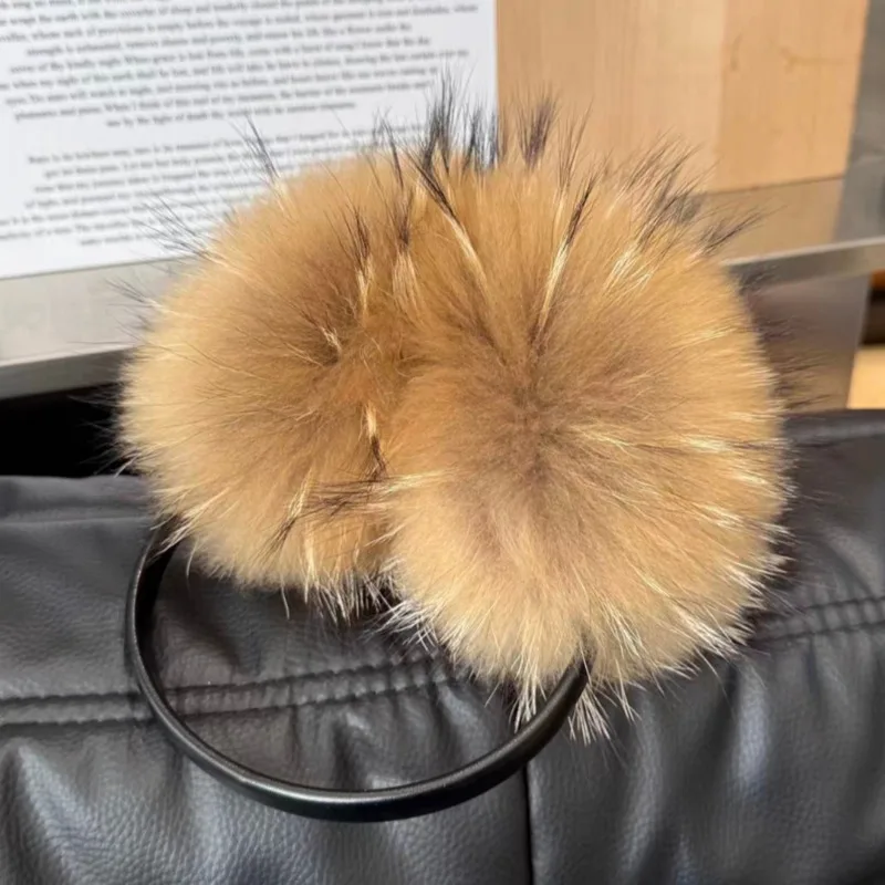 Real Fox Fur Earmuffs For Women Winter Warm Ear Muffs Faux Fur Ear Warmer Headband Fashion Cold Weather Accessories For Girls