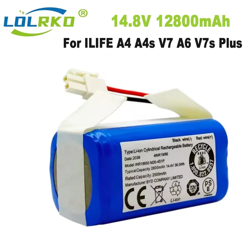 NEW 14.8V 3500mAh Lithium Battery For ILIFE A4 A4s V7 A6 V7s Plus Robot Vacuum Cleaner ILife 4S1P real Capacity