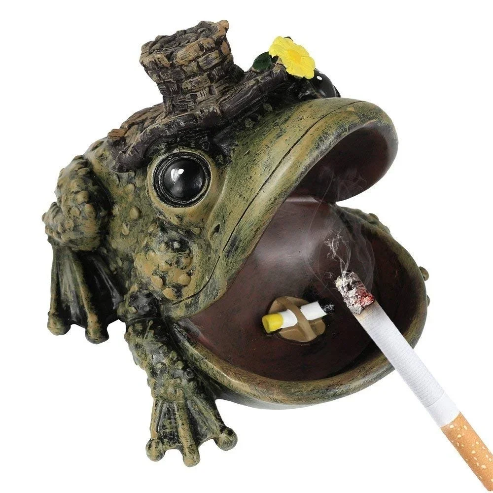 2026 Frog Turtle Crocodile Animal Ashtray for Garden Outdoor Ashtray Creative and Cool Home Decoration