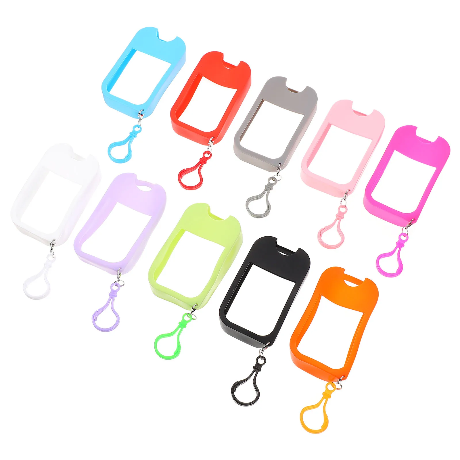 

10pcs Hand Bottle Cover Silicone Travel Keychain Lotion Spray Portable Elastic Bottle Sleeve Soap Dispenser