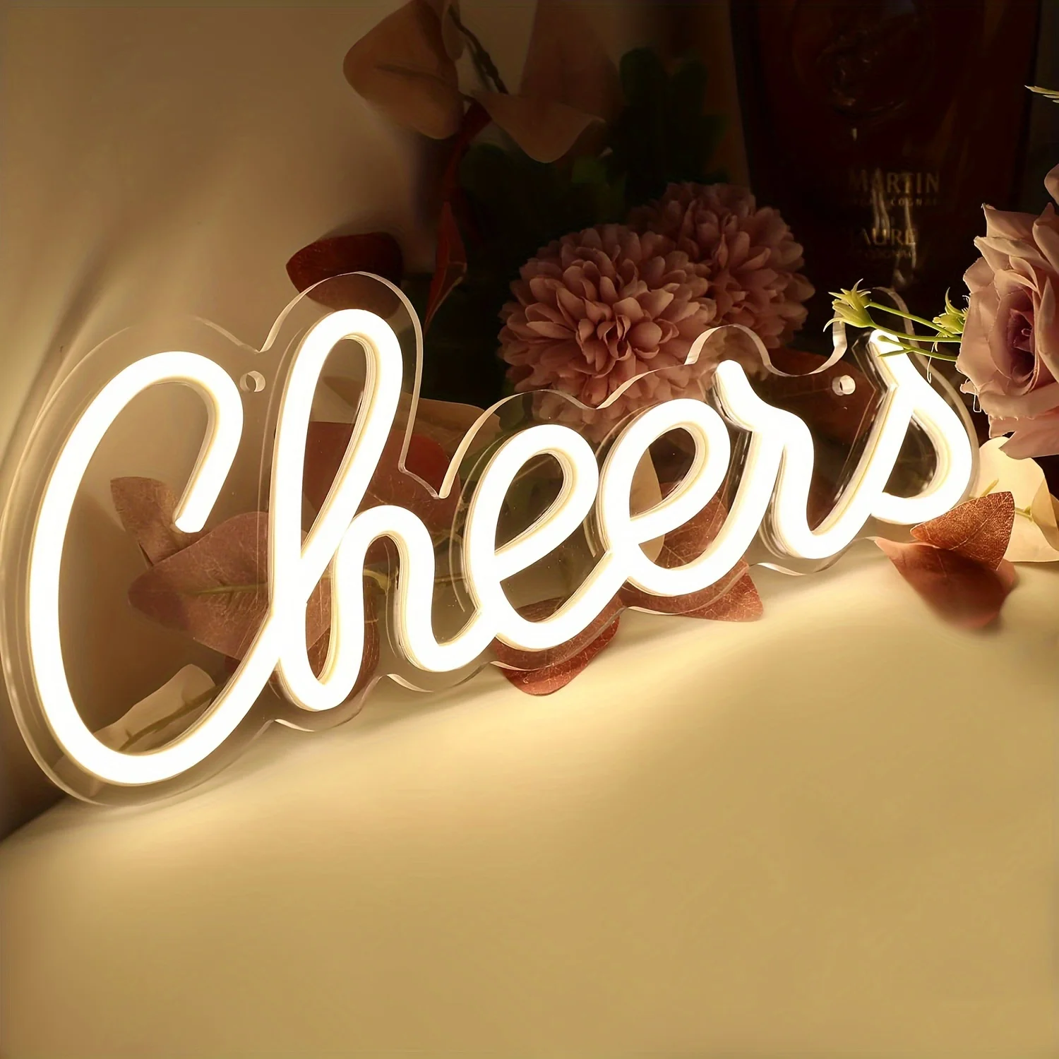 Cheers neon sign, USB powered cheers LED sign for wall decoration, neon bar sign for singles parties, bar beer parties