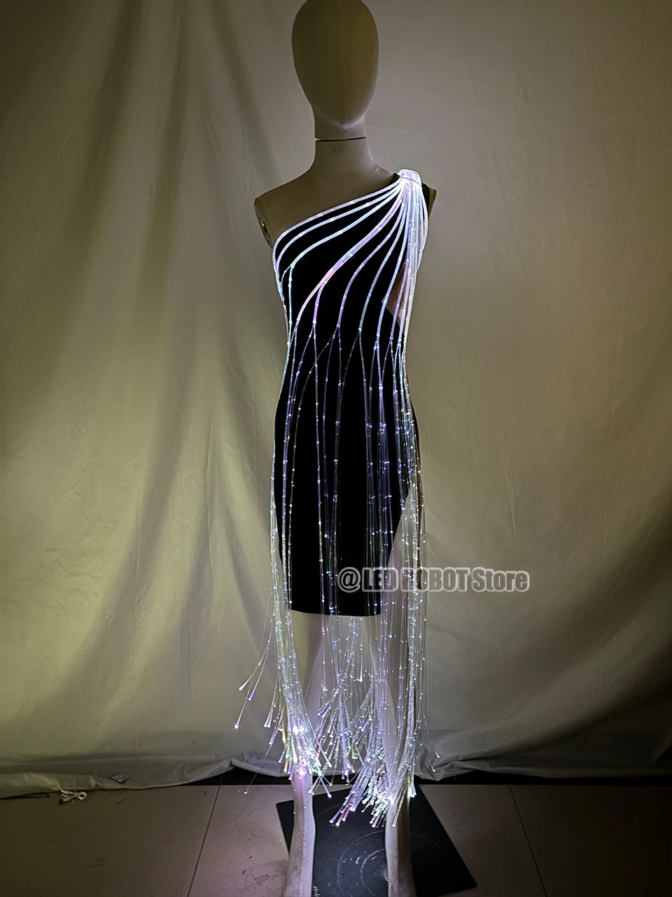 RGB Colorful Glowing Fiber Dress LED Color Changing Remote Control Great Costume for Event Performance