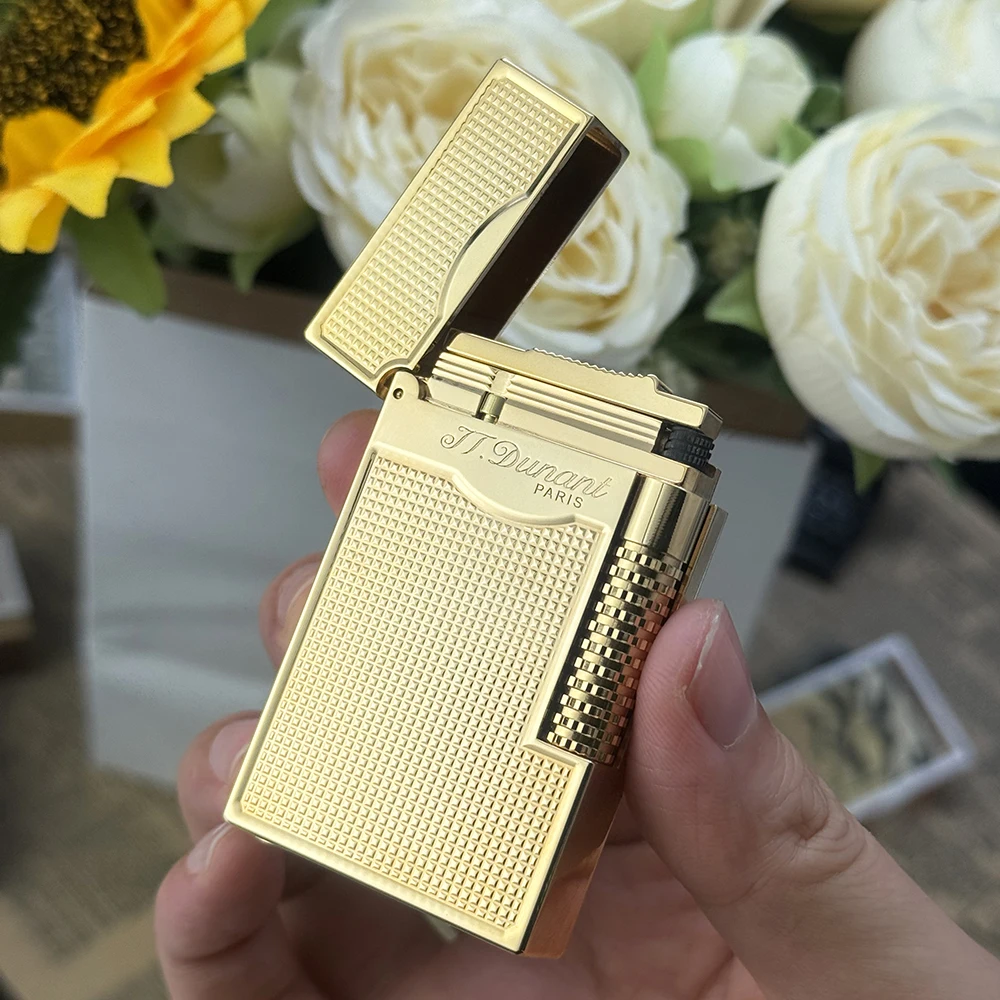 Customize Gas Lighter Refillable Smoking Cigarette Tobacco Tools Metal Engraved Cigar Gadgets Clear Sound Man Gifts