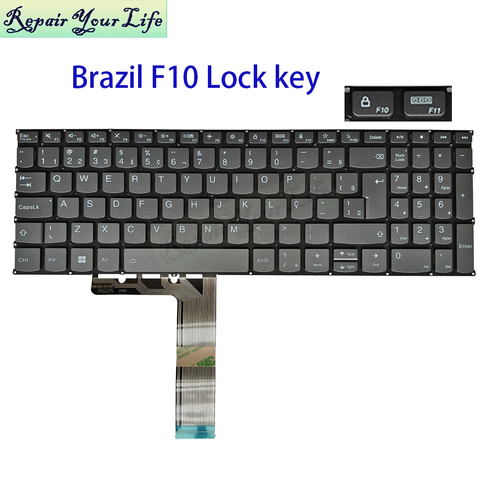 PT-BR Brazil French AZERTY Keyboard Backlight For Lenovo Ideapad 5-15ARE05 5-15ALC05 7-15IMH05 15ITL05 15IIL05 1-15IRU7 1-15ADA7