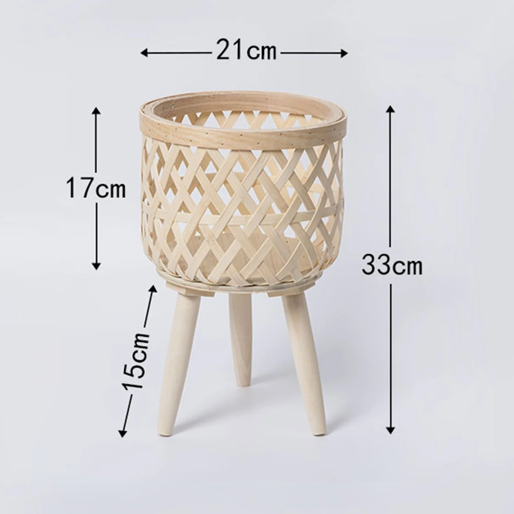(ABAB) Boho Rattan Flower Pot Handwoven Mid Century Modern Planter for Home Decoration and Display Planter Pot Container