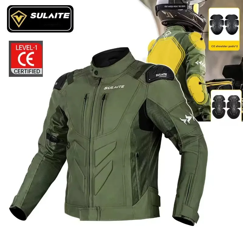 

SULAITE Motorcycle Jacket-Dual Sport Motorcycle Jacket Men-Motorcycle Jacket with Armor-Dirt Bike Riding Jackets מעיל אופנוע