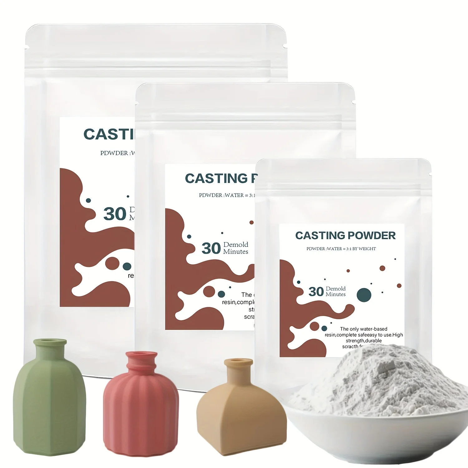 300g/500g/1000g Gypsum Powder High Density Casting Resin Powder Clay Form DIY Handmade Gypsum Craft Home Decor Molding Supplies