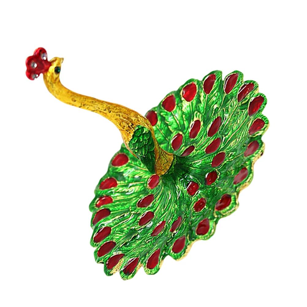 

Peacock Ring Plate Jewelry Dish Tray Holder Storage Zinc Alloy Display Vanity ganizer Trinket Dishes Home Bedroom Decor