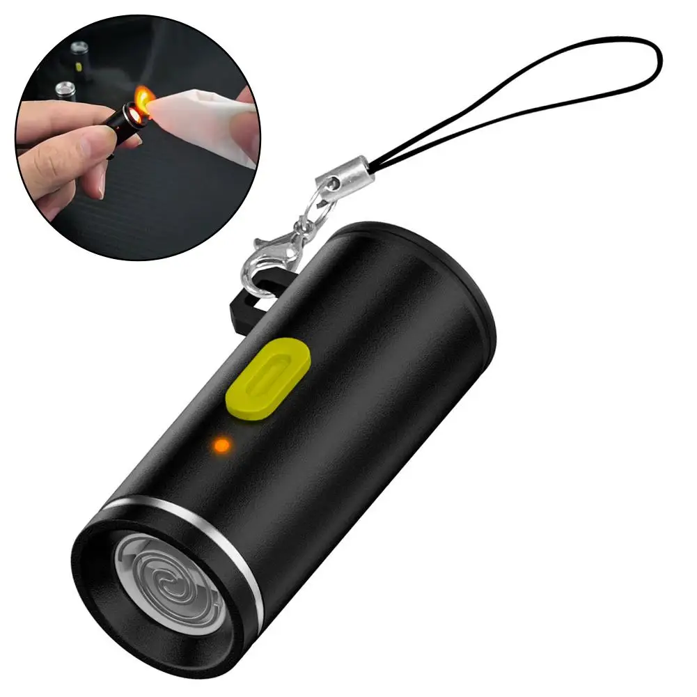 Mini encendedor eléctrico tipo C para fácil transporte y almacenamiento, cable calefactor a prueba de viento, bringer de fuego electrónico para exteriores