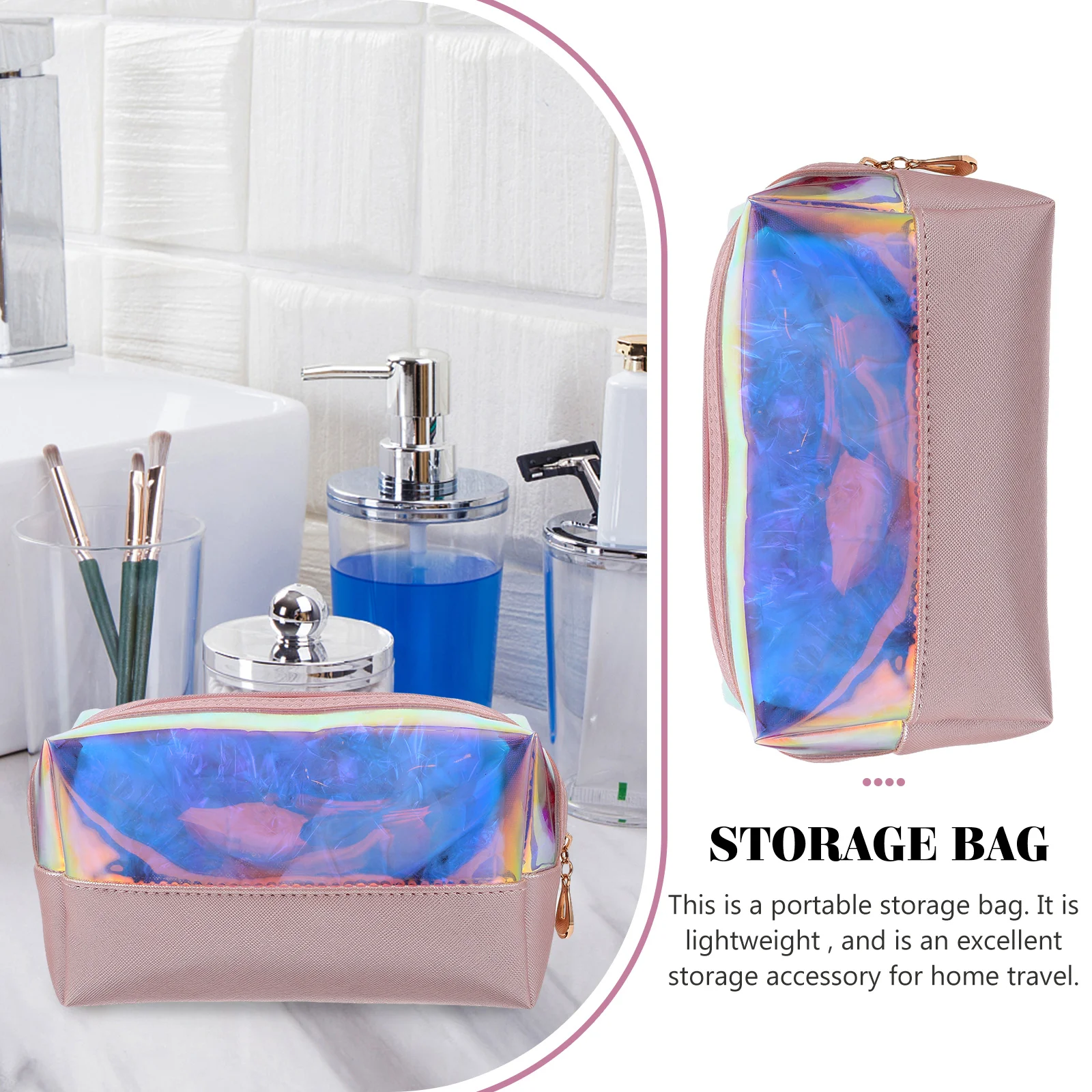 

Bag Tpu Pu Material Colorful Travel Makeup Container Storage Box Toiletry Bag Waterproof Lightweight Portable