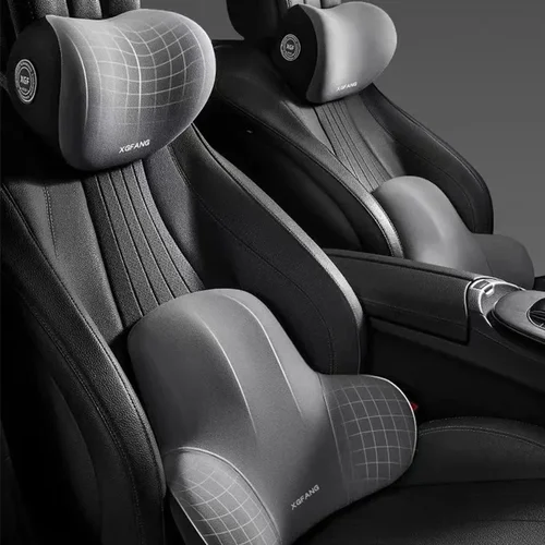La nueva almohada para el cuello del coche de espuma viscoelástica protege la espalda lumbar, apoya el reposacabezas transpirable, alivia la presión y proporciona