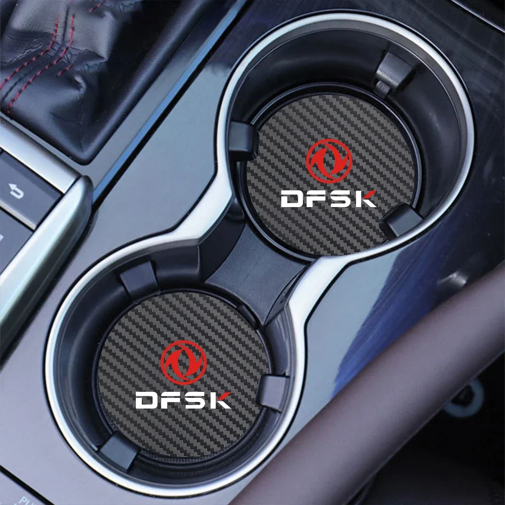 For Dongfeng DFM DFSK h30 corss t5l glory s30 sx5 580 f507 Washable Non-Slip Car Coaster Cup Holder Carbon Fiber pattern Mats