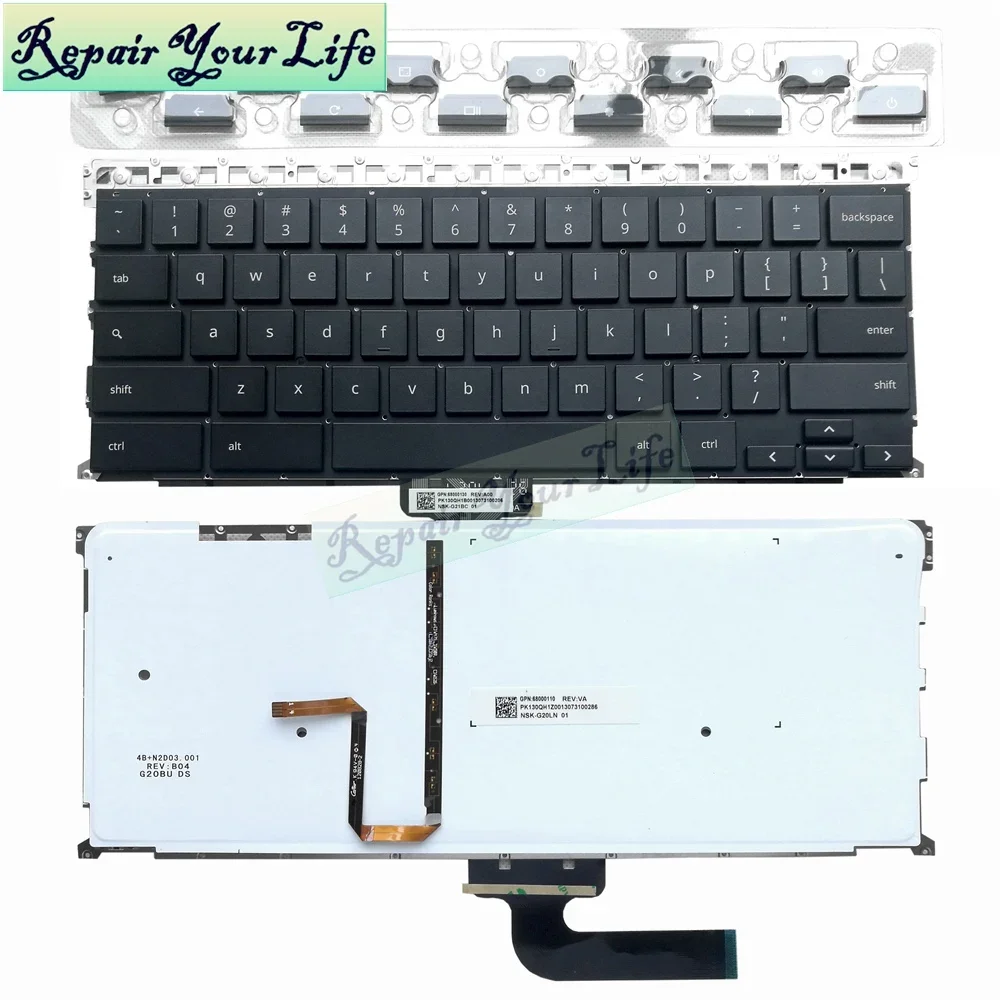 US Backlit Keyboard for Google, Chromebook PIXEL12.9