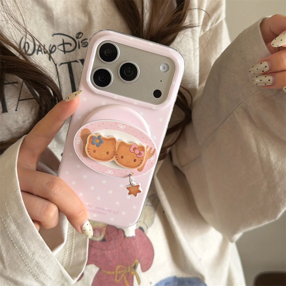 

Ins Simple Polka Dot Magnetic Phone Case for iPhone 16 17 Pro 13 14 15 16 Pro Max Cover With Magsafe Holder Shockproof Funda Cap