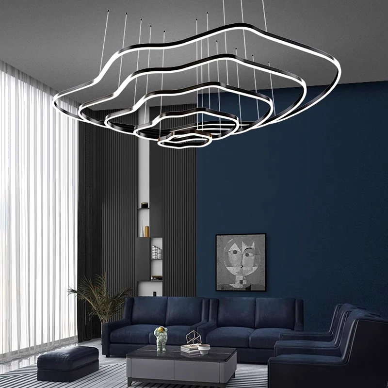 

Modern Ring Stairs Led Pendant Light for Living Room Dining Room Board Chandelier Interior Design Lighting Hanging Fixture