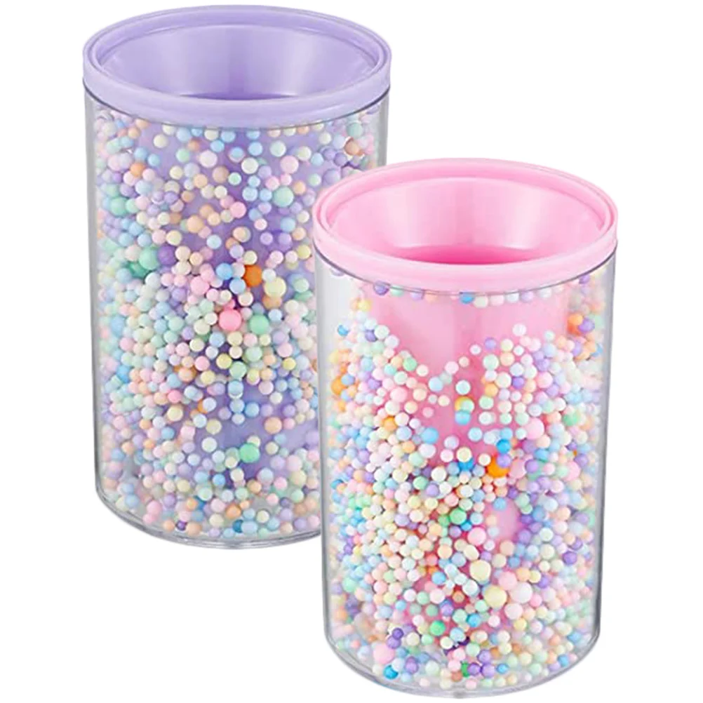 

2pcs Acrylic Pen Holder Pink Purple Round Desk Organizer Large Capacity Student School Supplies Container