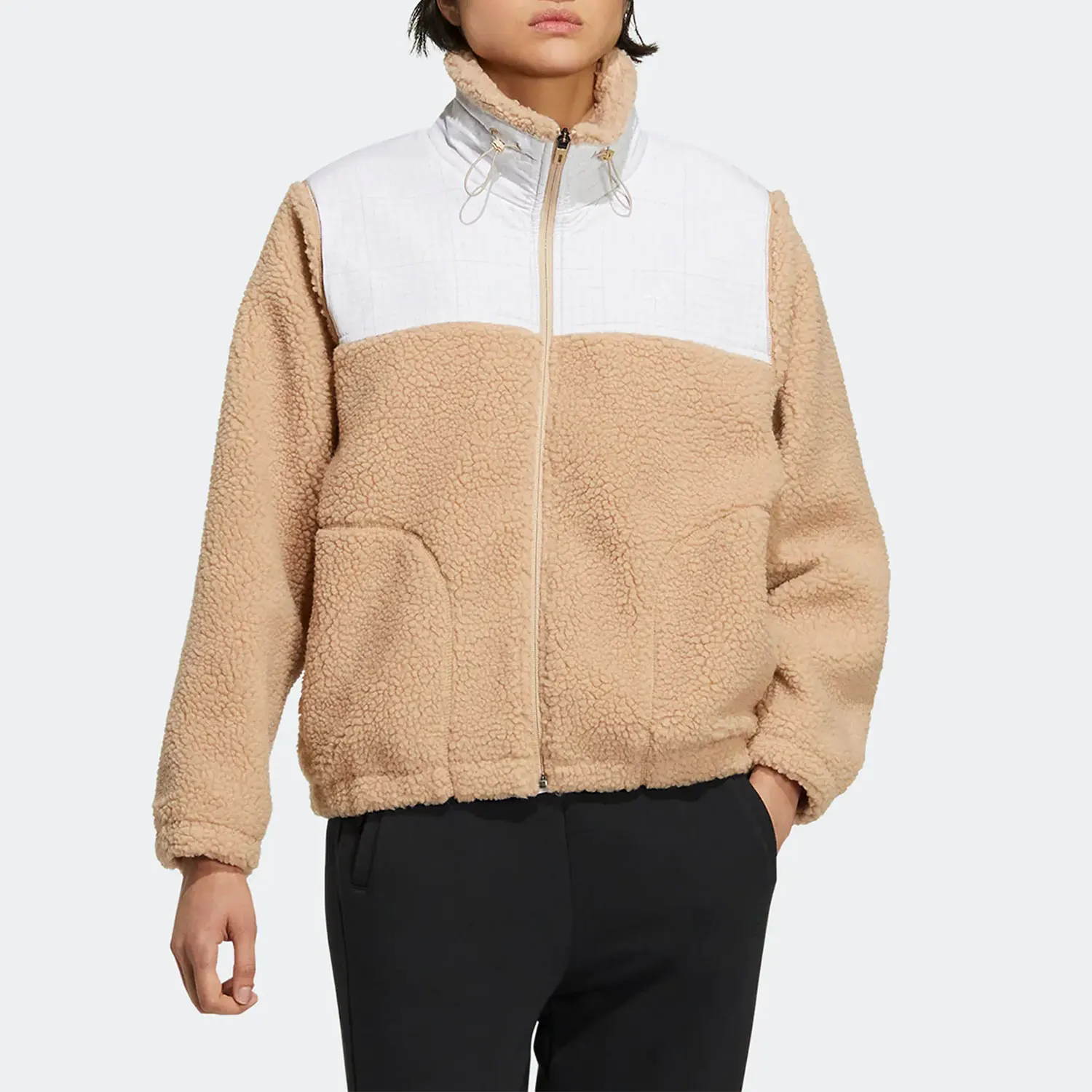 

Официальная зимняя новая женская спортивная куртка Adidas из искусственной овчины HM7097