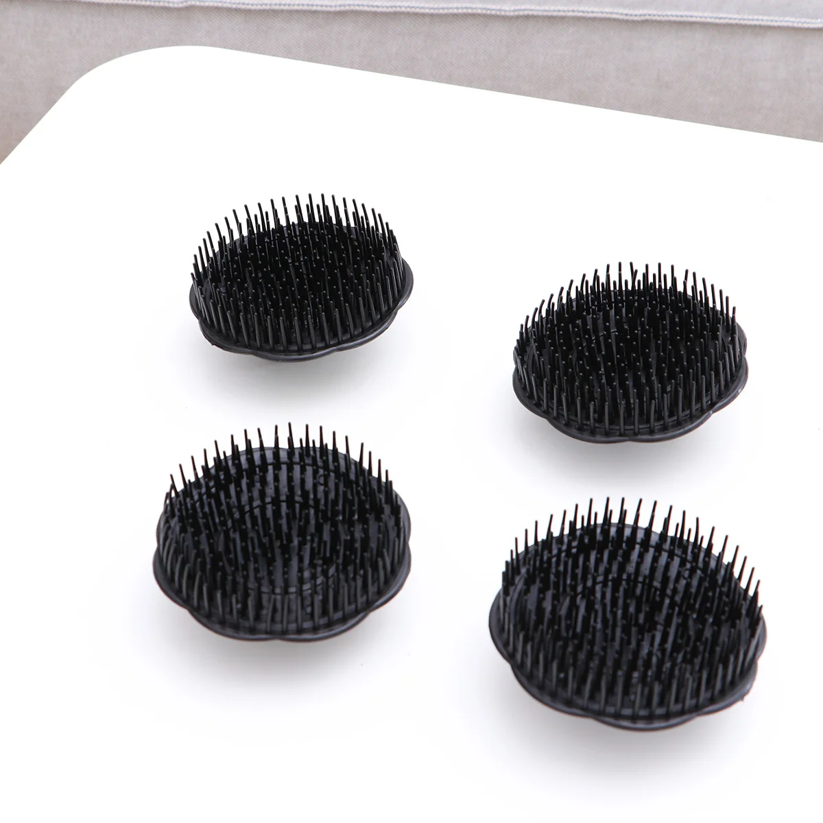 4pcs Hair Shampoo Brush Scalp Care Hair Cleaning Brush Dense Spike Hair Massage Brush(Black) hair scalp massager