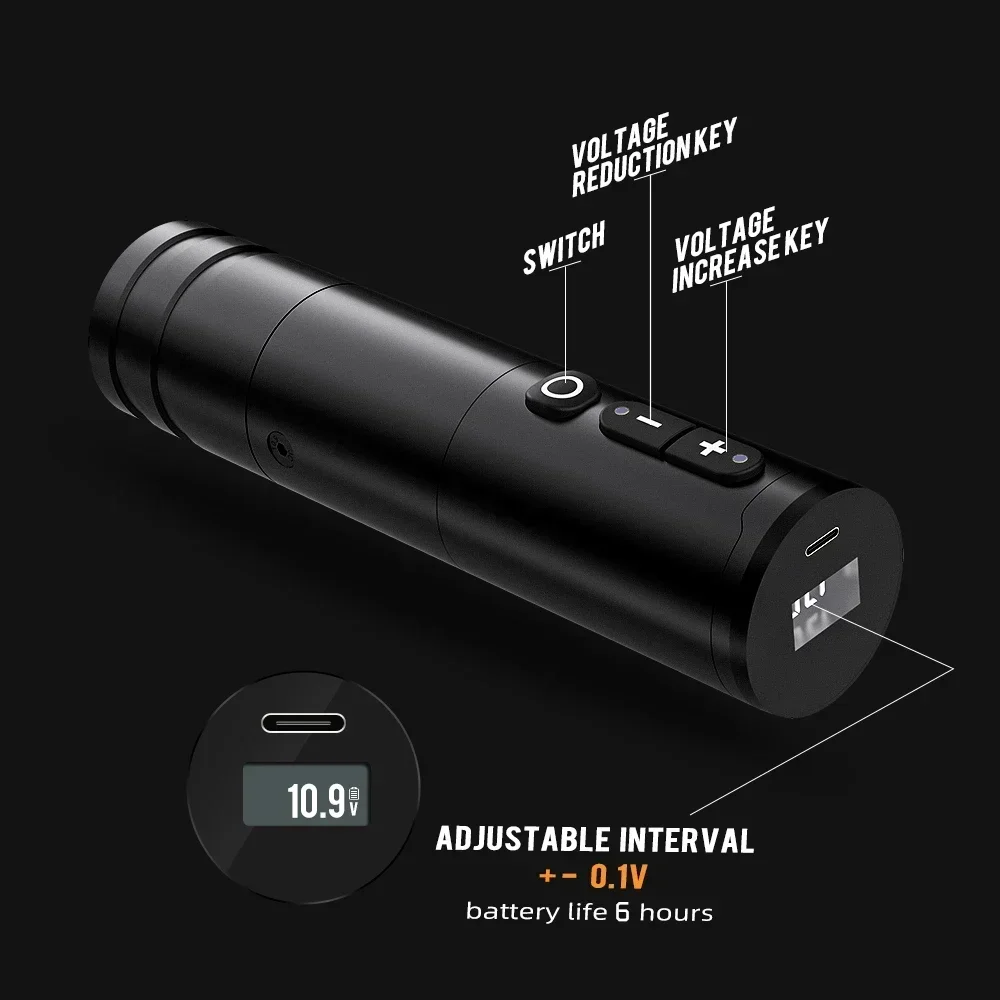 2025 رائجة البيع طموح النينجا 2400mAh 4.0 السكتة الدماغية محرك قوي Coreless الرقمية اللاسلكية الروتاري قلم الوشم آلة لفن الجسم