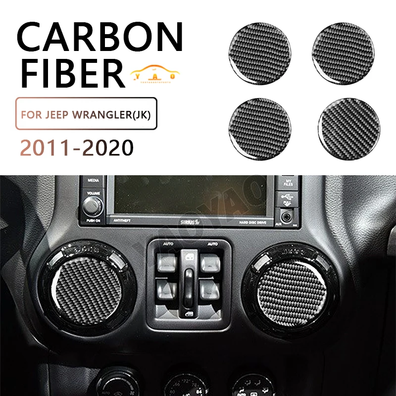 

Car Accessories For Jeep Wrangler JL 2018-2022 Carbon Fiber Cover Car Air Conditioner Air Outlet Decorative Sticker