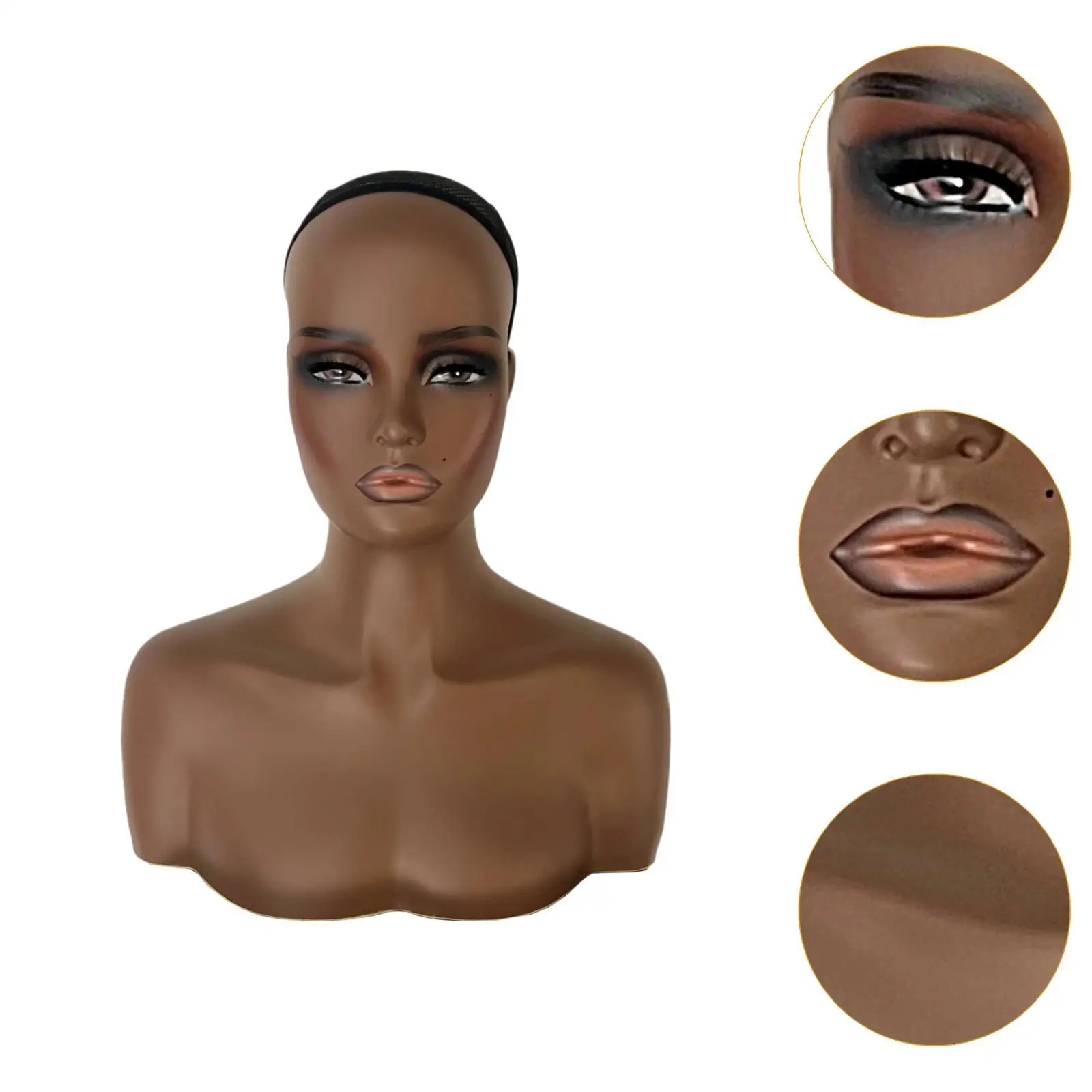 أنثى عارضة أزياء رئيس شعر مستعار تظهر حامل قبعة عرض اكسسوارات التجميل