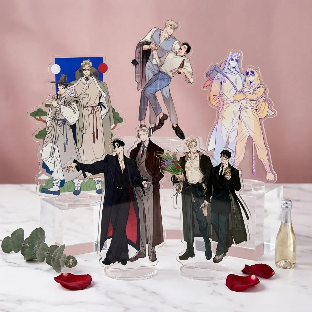 Anime Manwha Acrylic Stand Rose and Champagne Leewoon Figure Display Keychain BL Manga Goods Collection Desk Decoration Gift