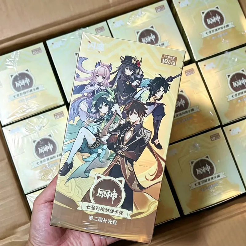 SHININGSOUL Genshin Impact Collectible Cards Genius Invokation TCG Battle Card Hu Tao Raiden Shogun Anime Collection Card Gift