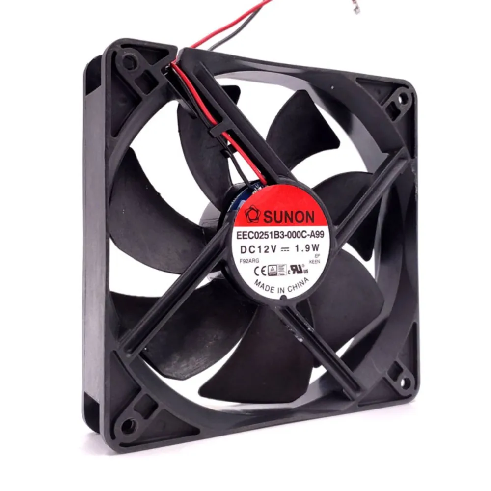 120mm Mute PC Case Cooling Fan,for Sunon EEC0251B3-000C-A99 120X120X25mm DC 12V 1.9W 12025 Low Noise Quiet Silent Cooler