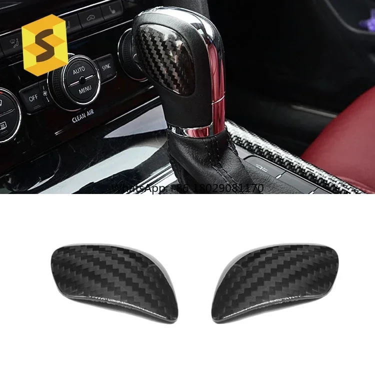 Carbon Car Accsori Carbon Fiber Gear Shift Knob Cover For Volkswagen Car Interior Trim