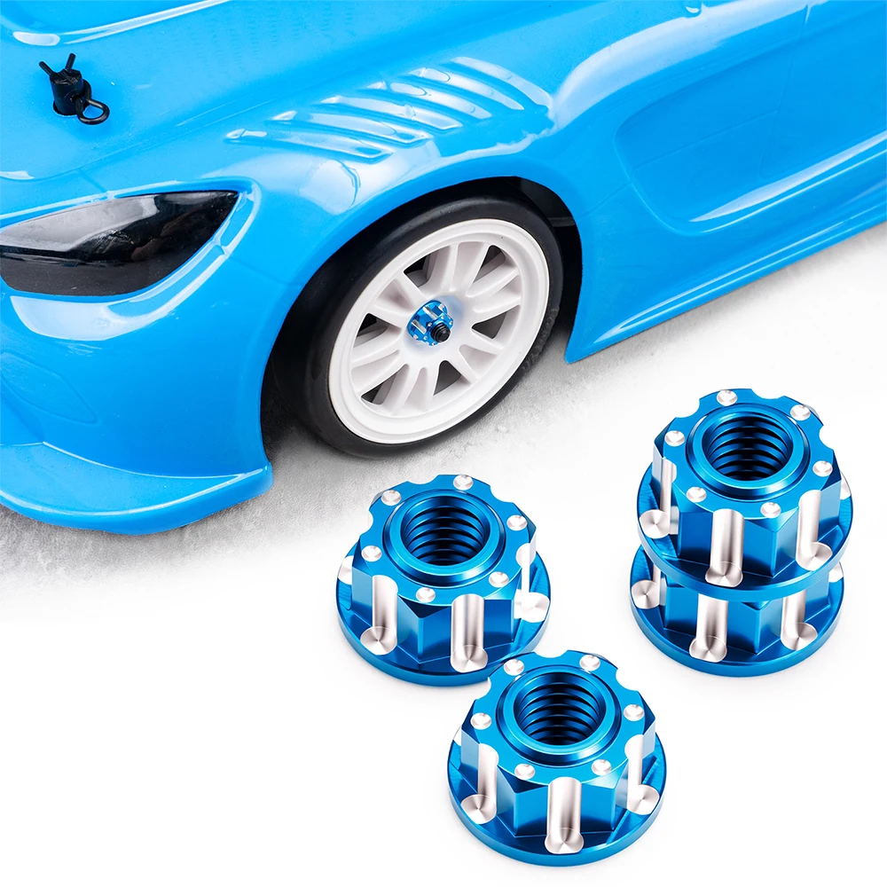 AXSPEED 4/10Pcs M4 Wheel Nuts Cap Locking Hubs Insert Lock Nut Screw for 1/10 Tamiya TT01 TT02 Upgrade Accessories