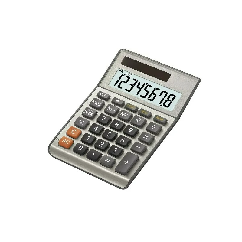 MS-80BM 8-Digit Desktop Calculator with Dedicated Cost/Sell/Margin Keys and Brushed Nickel Finish