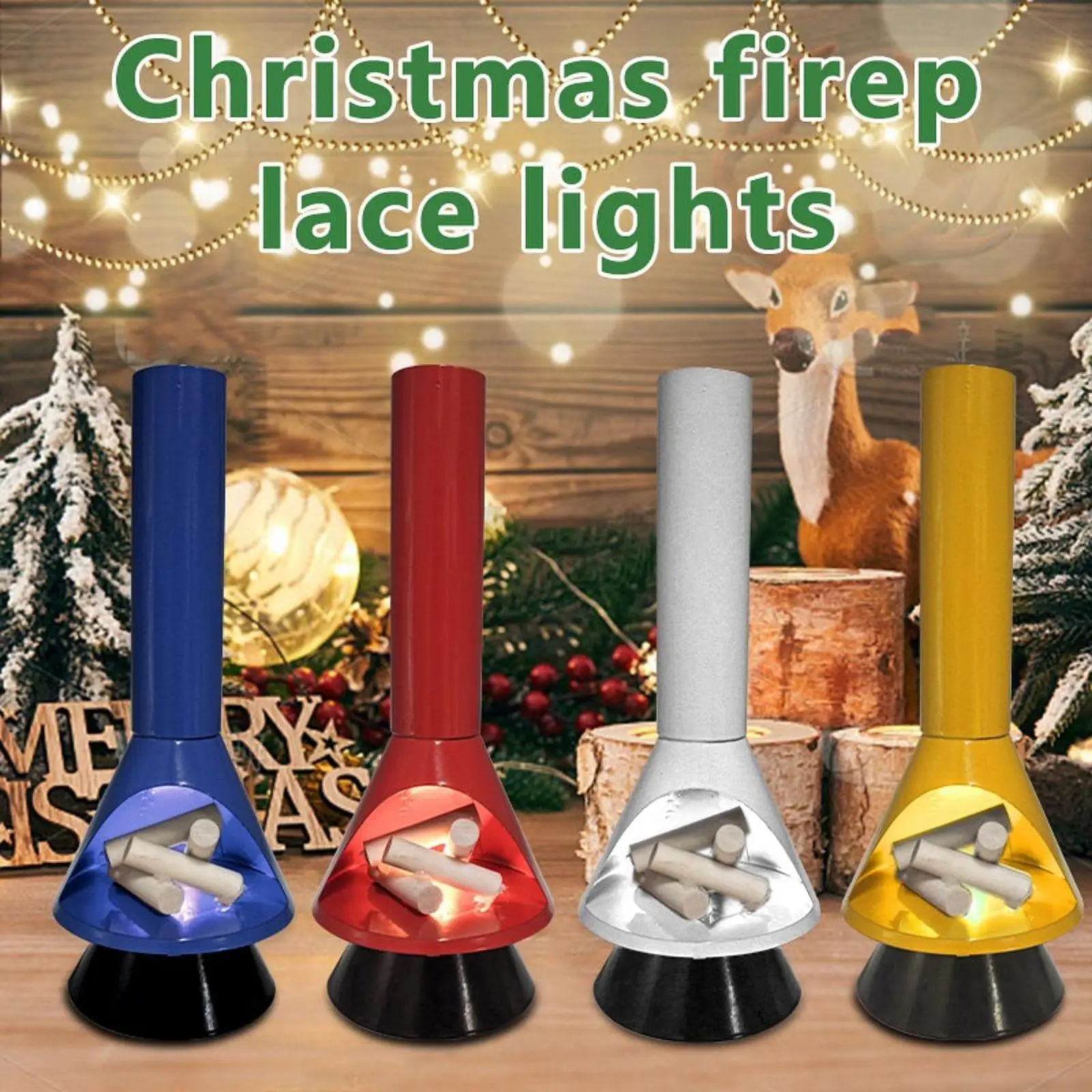 Mini Fireplace Figurine Light Christmas Decor for Cabinet Shelf Festival