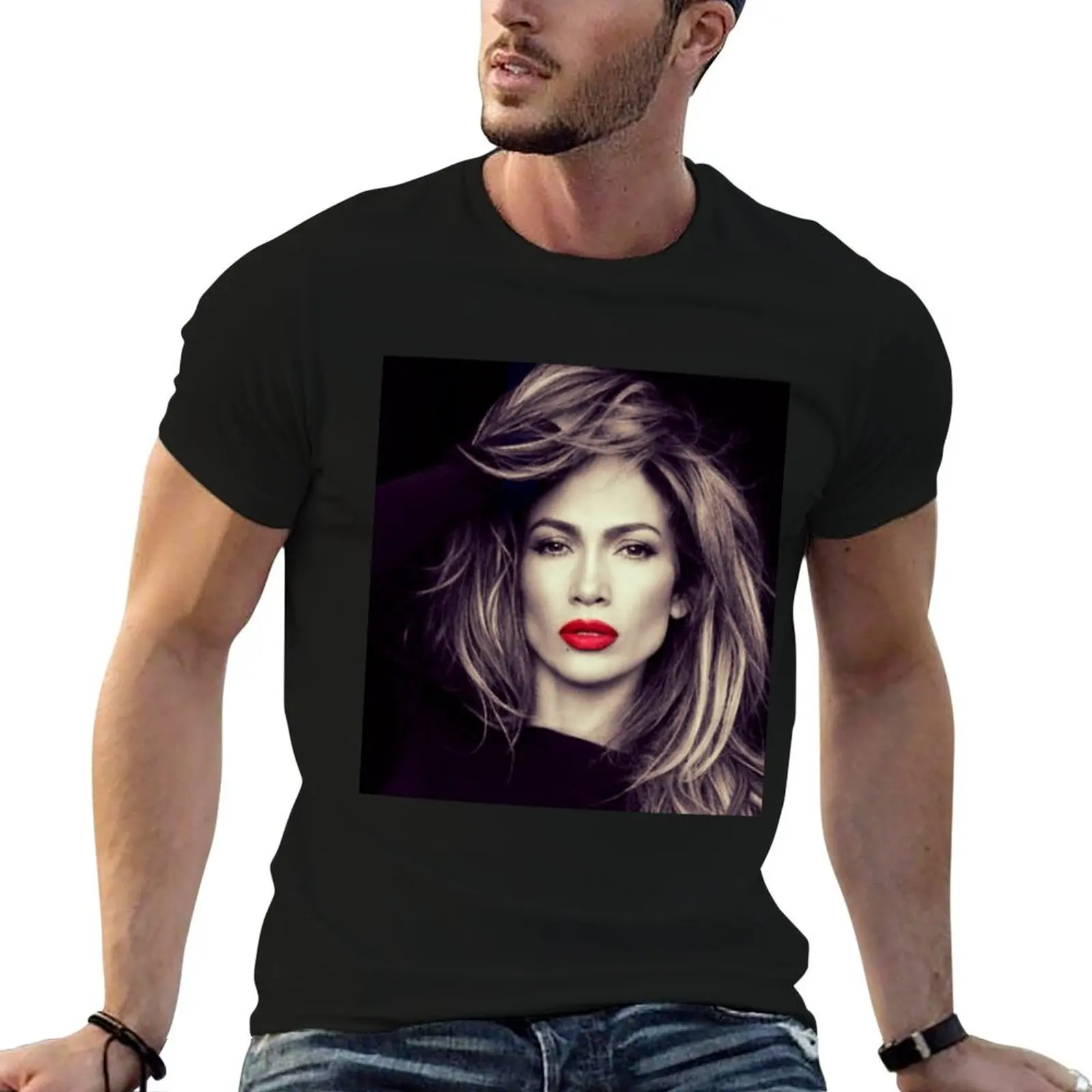 Jennifer Lopez T-Shirt baggy shirts Short sleeve tee mens t shirt