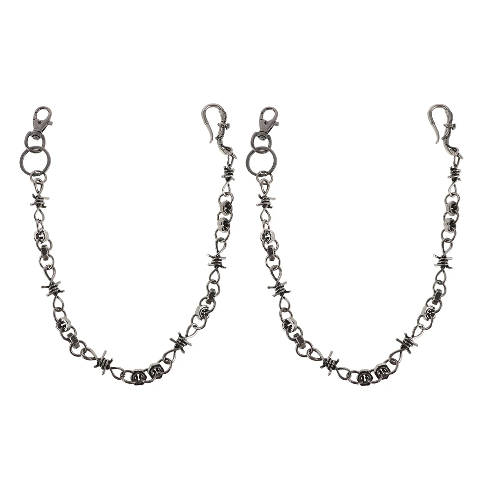 Catena per pantaloni hip-hop retrò Cintura in argento regolabile in metallo vintage per uomo Donna Accessorio per jeans stile punk Leggero e confortevole