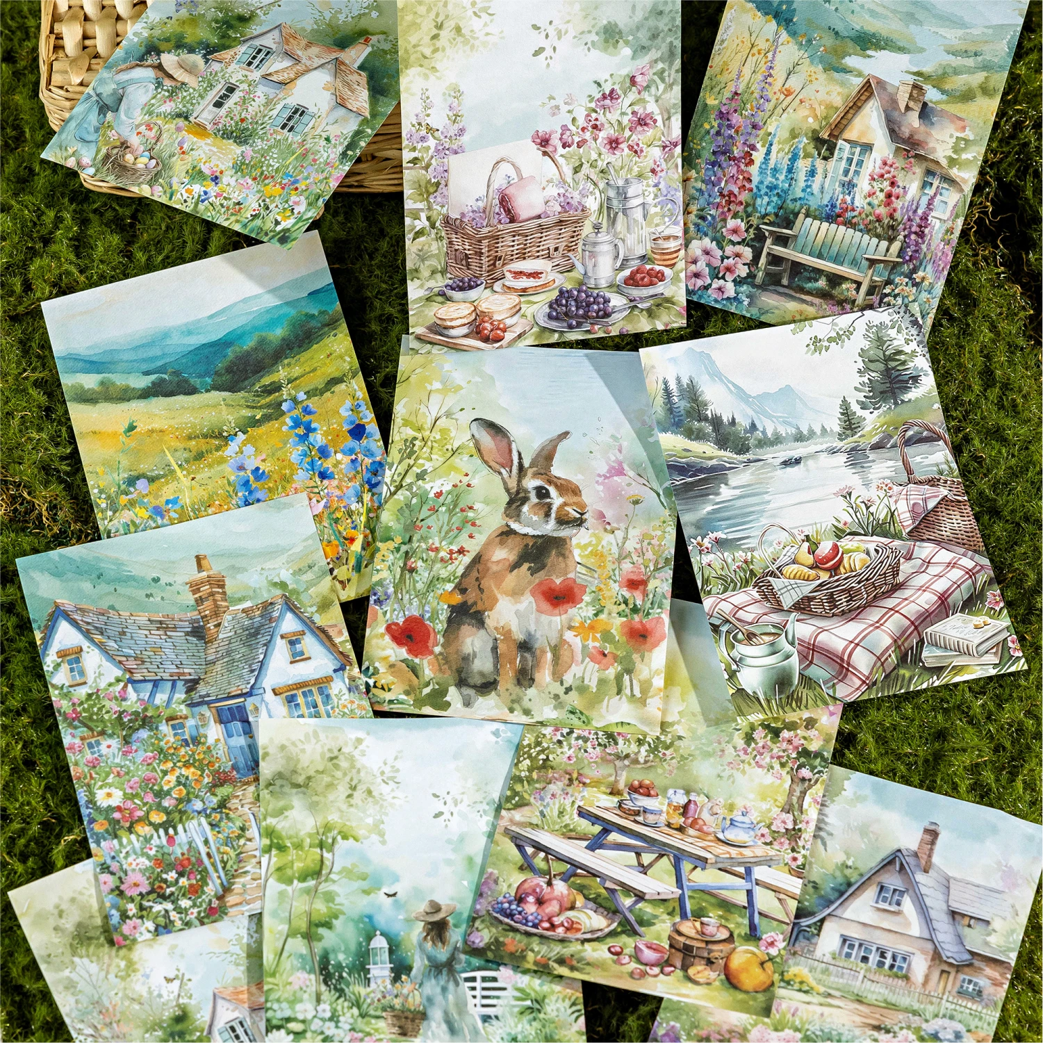 30pcs Vintage Natural landscape Decor Scrapbooking Material Paper DIY Scrapbooking Decor Junk Journal Planner Art paper