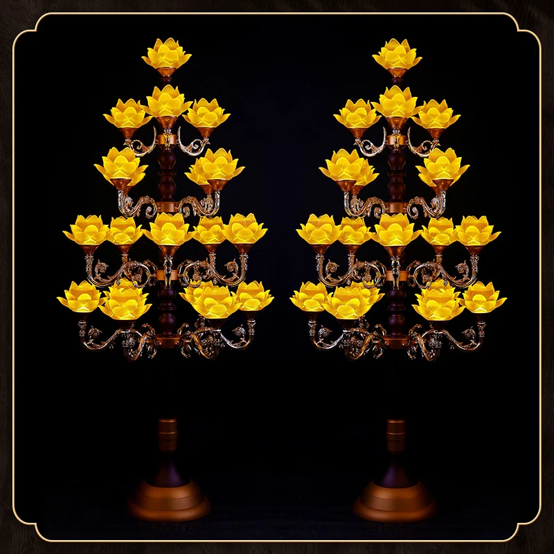 

Lotus Lamp Buddhist Hall and Temple Plug-in Long Lamp Bodhisattva Colorful Led Buddha Front God Table Lamp Large Buddha Lamp