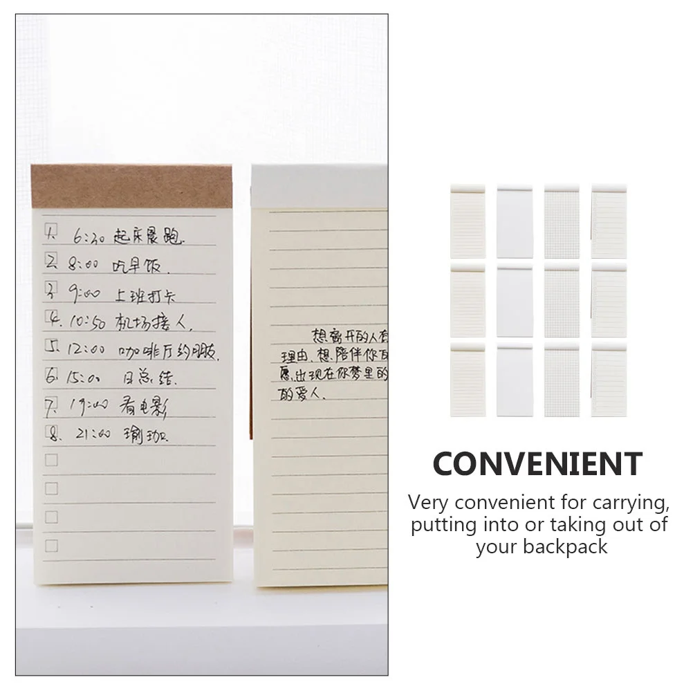 12 قطعة من المفكرة المدمجة، لوحة كتابة بسيطة للأطفال، مفكرة جدول الأعمال بحجم الجيب، مخطط كفاءة للجدول اليومي #4
