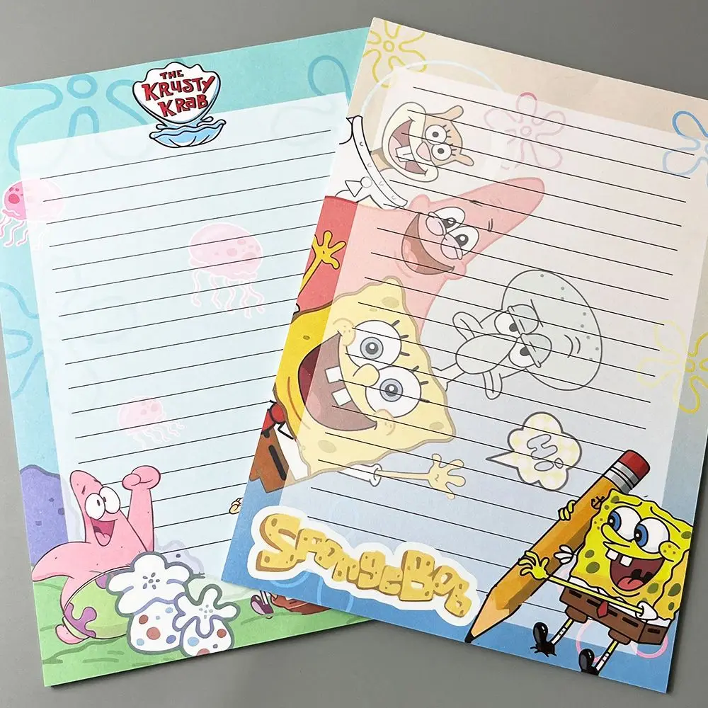 

SpongeBob 4 Pcs B5 Cartoon Memo Pad Cute Paper Notebook Kawaii Journal for Students Daily Writing Note Taking Stationery Gift