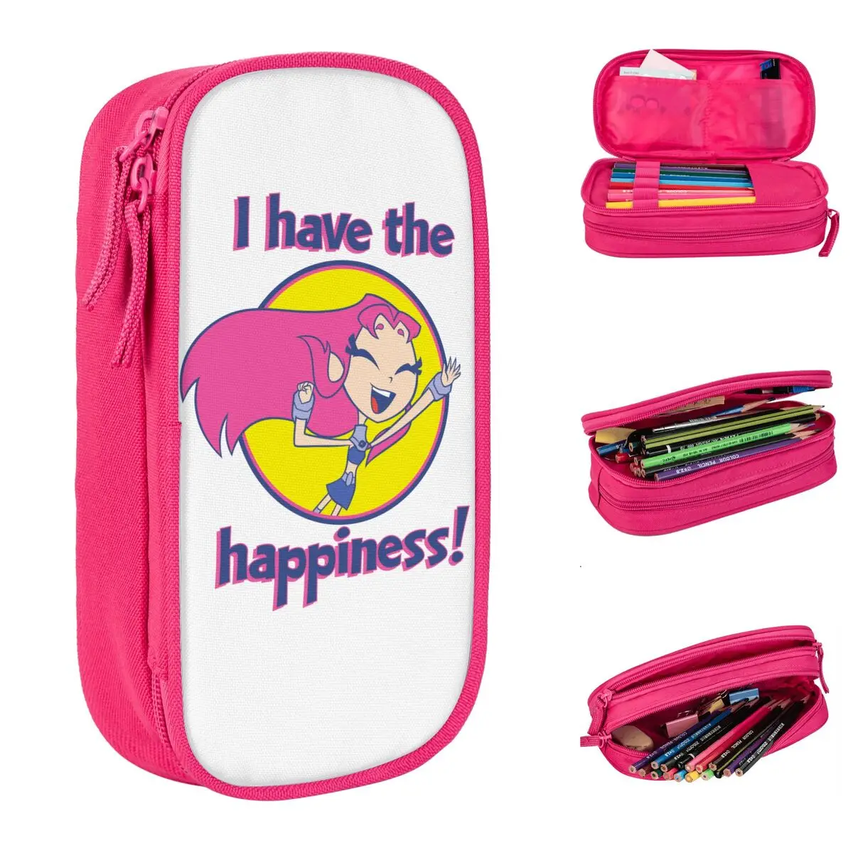 

Teen Titans Go Starfire I Have The Happiness Pencil Case Pencilcases Pen for Student Big Capacity Bag Office Zipper Stationery