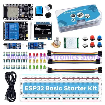 ESP32 WIFI Development Board Relay Display Sensor 830 Breadboard DHT11 Passive/Edge Buzzer R3 Starter Kit with Box