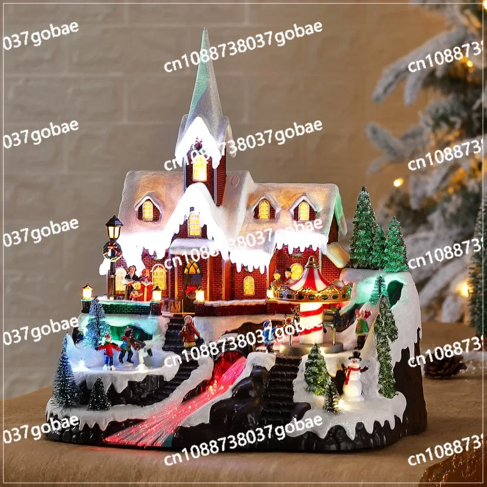 Christmas decorations, mountaintop church, Christmas house, birthday gifts